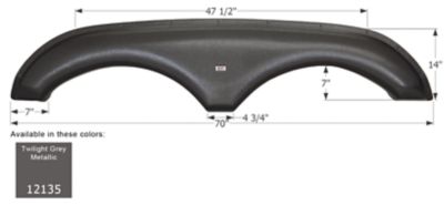 Icon Tandem Axle Fender Skirt for Open Range Models, Gray, FS2135