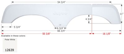 Icon Tandem Axle Fender Skirt for Jayco Eagle Models, White, FS2639