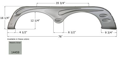 Icon Tandem Axle Fender Skirt for Forest River Models, Gray, FS4459, 14459