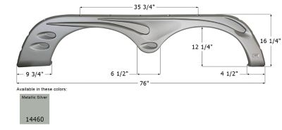 Icon Tandem Axle Fender Skirt for Forest River Models, Gray, FS4459, 14460