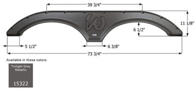 Icon Tandem Axle Fender Skirt for Forest River Models, Gray, FS5322