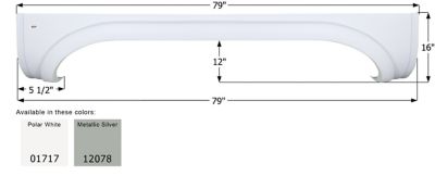 Icon Tandem Axle Fender Skirt for Newmar Models, Slide Side, White, FS1717