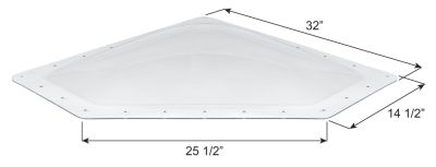 Image showing  RV Skylight, 27-1/2 in. x 11 in. x 4 in., NSL2711, Clear