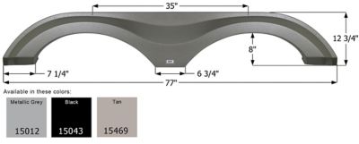Icon Tandem Axle Fender Skirt for Grand Design Models, Black, FS5012