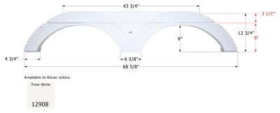 Icon Tandem Axle Fender Skirt for Keystone Passport Ultralite Models, White, FS2908