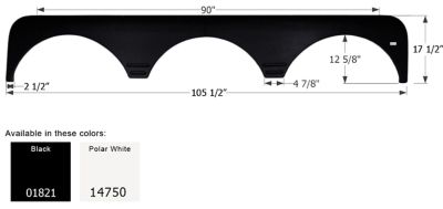 Icon Triple Axle Fender Skirt for Gulf Stream Models, White, FS1821