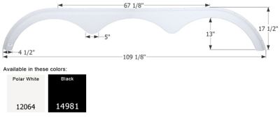 Icon Triple Axle 5th Wheel Fender Skirt for Pace American Custom Built Trailers Models, White, FS2064