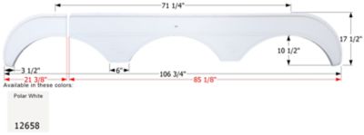 Image showing  Triple Axle Fender Skirt for Sunnybrook Models, White, FS2658