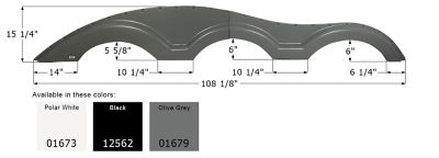 Icon Triple Axle Fender Skirt for Keystone Models, Black, FS1000, 12562