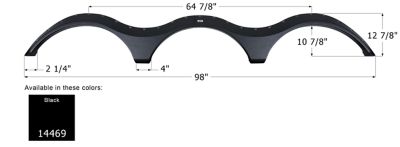 Icon Triple Axle Fender Skirt for Keystone Models, Black, FS4469