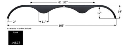 Icon Triple Axle Fender Skirt for Pacific Coachworks Models, Black, FS4672