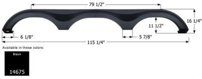 Icon 5th Wheel Triple Axle Fender Skirt for Grand Design Models, Black, FS4675
