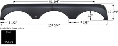 Icon Triple Axle Fender Skirt for Gulf Stream Models, Black, FS5029
