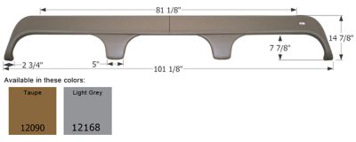 Icon Triple Axle 5th Wheel Fender Skirt for Monaco & Holiday Rambler Models, Gray, FS2090