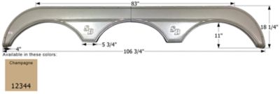 Icon Triple Axle Fender Skirt for Sunnybrook Models, Brown, FS2344
