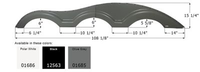 Icon Triple Axle Fender Skirt for Keystone Models, Gray, FS1000, 1685