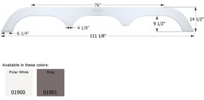 Icon 5th Wheel Triple Axle Fender Skirt for Fleetwood Models, Gray, FS1900