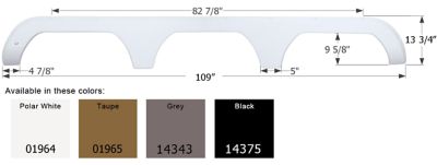 Icon Triple Axle 5th Wheel Fender Skirt for Travel Supreme Models, Brown, FS1964