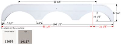 Icon Triple Axle Fender Skirt for Sunnybrook Models, Brown, FS2659