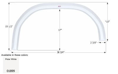 Icon Single Axle Fender Skirt for Damon Challenger Models, White, FS1899, 1899