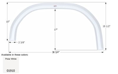 Icon Single Axle Fender Skirt for Damon Challenger Models, White, FS1899, 1910