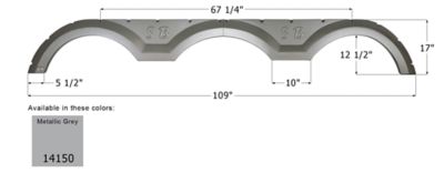 Icon Triple Axle Fender Skirt for Sunnybrook Models, Gray, FS4150