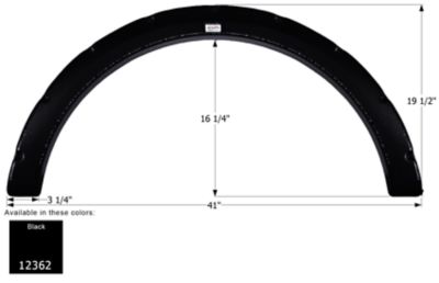Icon Single Axle Fender Skirt for Fleetwood Jamboree Models, Black, FS2362
