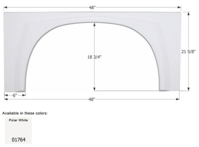 Icon Class A Single Axle Fender Skirt for Gulf Stream Models, White, FS1764