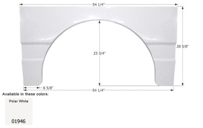 Icon Class A Single Axle Fender Skirt for Winnebago Models, White, FS1946