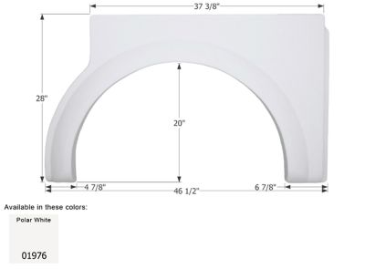 Icon Single Axle Fender Skirt for Damon Daybreak Models, White, FS1975, 1976