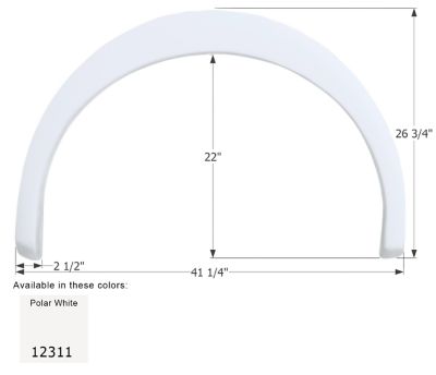 Icon Single Axle Fender Skirt for Coachmen Mirada Models, White, FS2311
