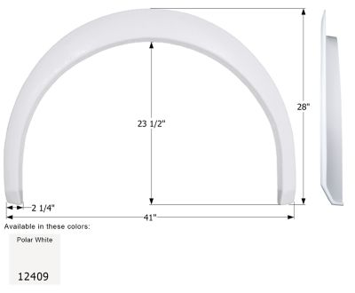 Icon Single Axle Fender Skirt for Coachmen Mirada Models, White, FS2409