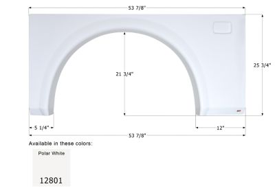 Icon Single Axle Fender Skirt for Coachmen Mirada Models, White, FS2801