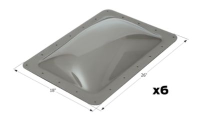 Icon RV Skylight, Gray, 22 in. x 14 in. x 4 in., SL1422, 6-Pack
