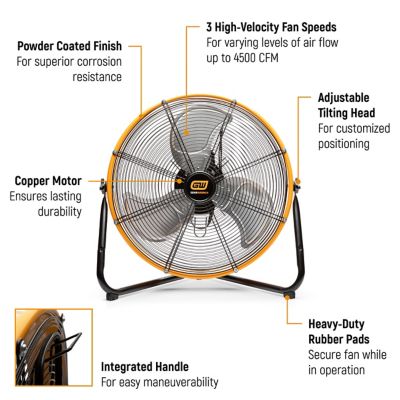 Image showing 5 th GEARWRENCH 20 in. 3-Speed High Velocity Shop Fan