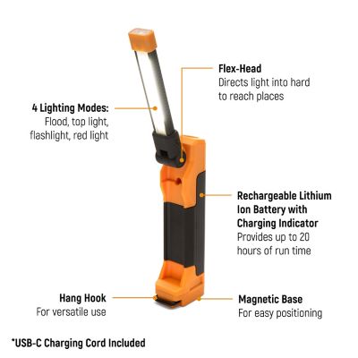 Image showing  8-1/2 in. Flex Head Rechargeable Light