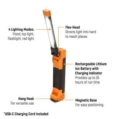 Image showing  10-1/2 in. Flex Head Rechargeable Light