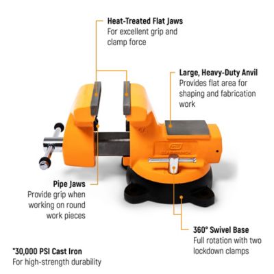 Image showing 5 th GEARWRENCH 6 in. Mechanic's Bench Vise with Anvil
