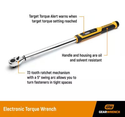 Image showing  1/2 in. Drive Electronic Torque Wrench 25-250 ft/lbs