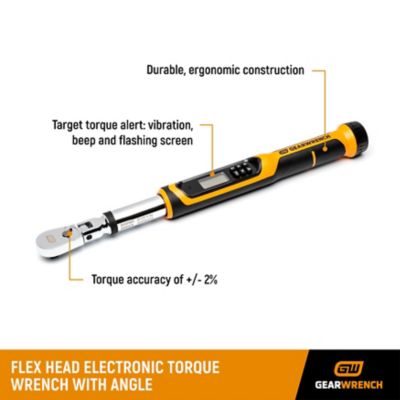 Image showing  3/8 in. Flex Head Electronic Torque Wrench with Angle 10-100 ft/lb
