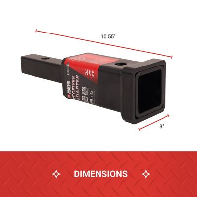 Image showing 6 th Tractor Supply Receiver Adapter, Converts 1-1/4 in. to 2 in. Hitch, Matte Black