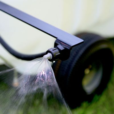 Image showing 5 th Brinly 25 gal. Tow-Behind 2 in 1 Sprayer with 90 in. Boom Sprayer and 12 ft. Hand Sprayer