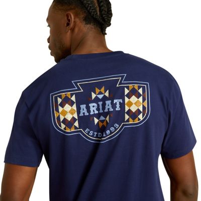 Image showing 2 th Ariat Men's Ariat Woven West Graphic Crew Neck Short-Sleeve T-Shirt
