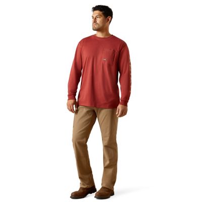 Image showing 4 th Ariat Men's Workman Logo Work Crew Neck Long-Sleeve T-Shirt