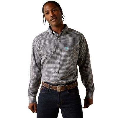Ariat Men's Wrinkle-Free Caleb Classic Fit Long-Sleeve Button-Down Shirt