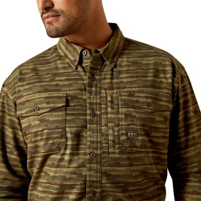 Image showing  Men's Flannel Durastretch Collared Long-Sleeve Work Shirt