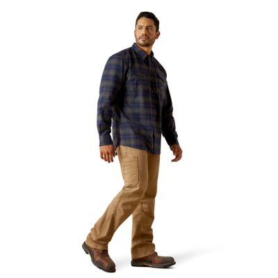 Image showing  Men's Flannel Durastretch Collared Long-Sleeve Work Shirt