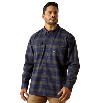 Ariat Men's Flannel Durastretch Collared Long-Sleeve Work Shirt