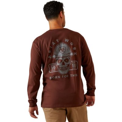 Image showing 0 th Ariat Men's Cotton Strong Hardhead Work Crew Neck Long-Sleeve T-Shirt