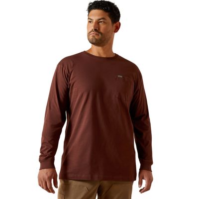 Image showing 1 th Ariat Men's Cotton Strong Hardhead Work Crew Neck Long-Sleeve T-Shirt